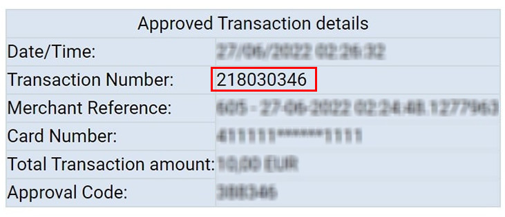 reservation Transaction Number